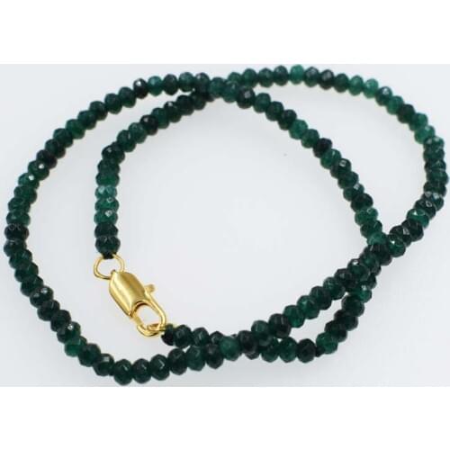 Jade green roundel faceted necklace 4*2mm 15.5inch chocker FPPJ wholesale beads nature blue rabinbow