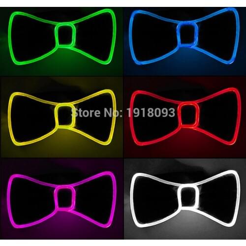 New Style 6 Lighting Colors Available Light up LED Bow Tie Glowing Men Bow Tie for Glow Party Costume Props Nightclub Supplies