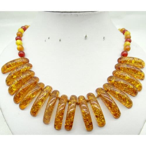 Wholesale Natural Precious Modernist Water drop TEARDROP GOLDEN HONEY PRESSED AMBERS Jewelry making earring necklace A03