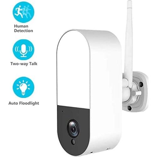 Floodlight IP Camera HD 3MP Waterproof Outdoor LED Lamp IP Camera P2P WiFi Security Camera CCTV Surveillance Camera White