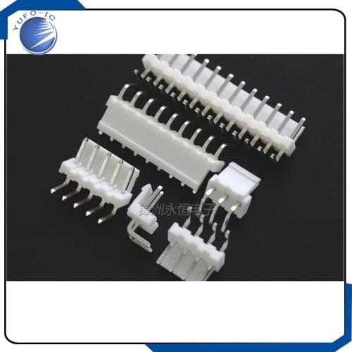 50pcs 2/3/4/5/6/7/8/9/10/11/12P pin Header 3.96MM male Terminal VH3.96 Connectors PH-A right angle pins 90 degree