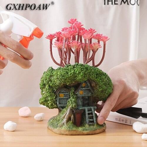 Fairy Tale Tree House Design Flowerpot Creativity Fine Succulents Old Pile Art Vase Home Decoration Craft Ornaments Small Potted