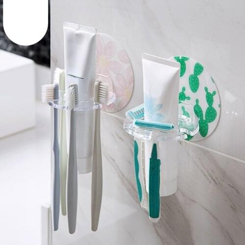 1PC Plastic Toothbrush Holder Toothpaste Storage Rack Shaver Tooth Brush Dispenser Bathroom Organizer Accessories Tools