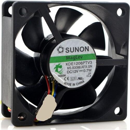 FOR SUNON Jianzhun KDE1206PTV3 6025 12V 0.7W 6CM 3-wire Ultra-quiet Fan