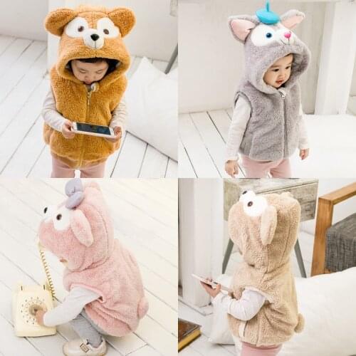 Baby Girls Boys High Quality Parkas Vest Coats Children Clothes Down fur Jacket Kids Vests warm Cartoon toddler bear Outerwear