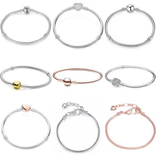 Fits European bracelet charm original base snake chain women jewelry bracelet & bangle pulsera 2020 berloque