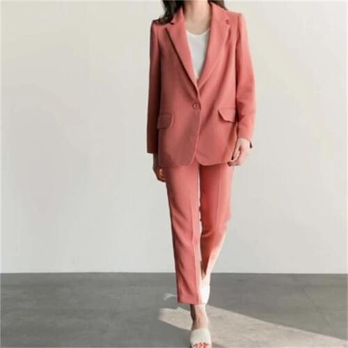 Small suit suit female OL wind spring New autumn loose casual suit jacket + nine pants two sets of office suit women