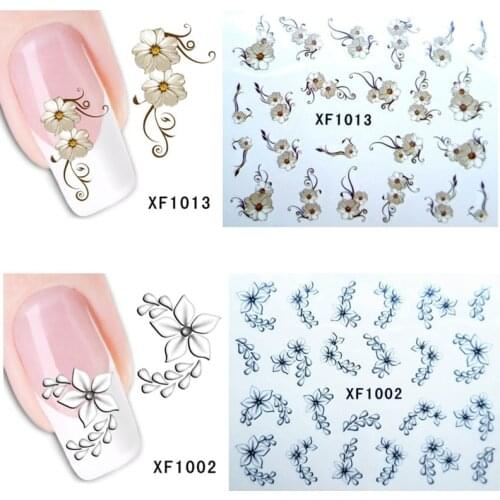 1 Sheet Nail Stickers Blooming Flower Butterfly Stickers For Nail Art Water Transfer Stickers Decals Decorations Manicure