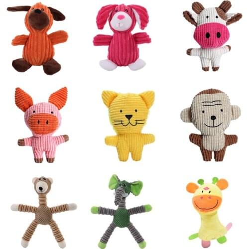 1pc Pet Dog Toys Puppy Chew Bite Squeaker Toy Squeaky Animal Shape Plush Sound Animal Shape Molar Toys Pet Training Dog Toy