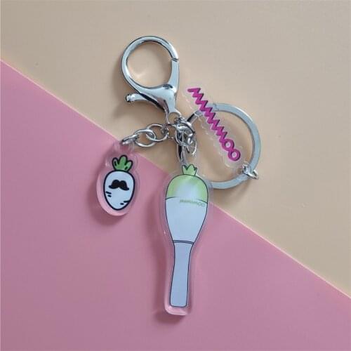 1pcs Kpop Mamamoo Mini Light stick Key Chain Acrylic Key Ring Pendant Hwasa Moonbyul Kpop keychain Mamamoo Lighstick supplies