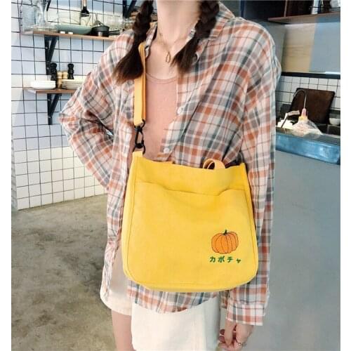 2019 japan style shoulderbags totes handbag bags canvas crossbody solid bags belt school big capacity Notebook student simple