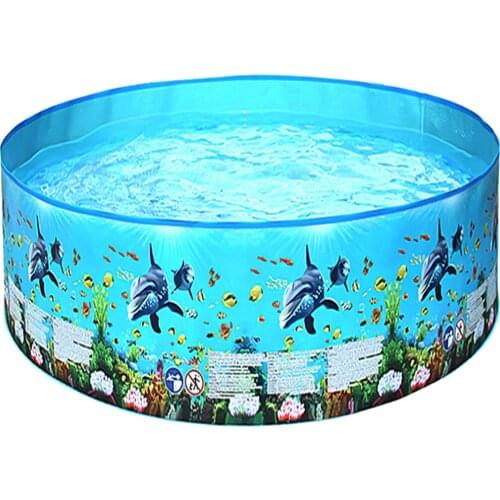 244 * 38cm Outdoor Children Swimming Pool Portable Foldable Round Shape Swimming Pools for Kids Toddles Summer Water Game