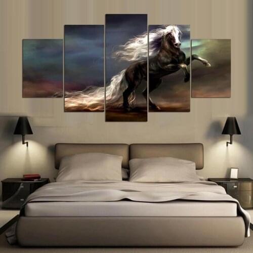 5 Pieces HD Print Modern Wall Art Canvas Prints Landscape Canvas Painting Modular Painting Decor Modular Animal Horse