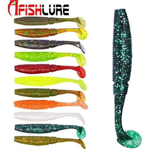 6pcs T-tail soft Fishing Lures T-tail soft bait
