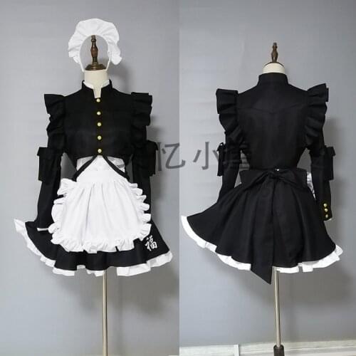 [Customize] Anime Maid Uniform Dress Cosplay Costume Halloween Party Suit For Women Custom Made New 2021