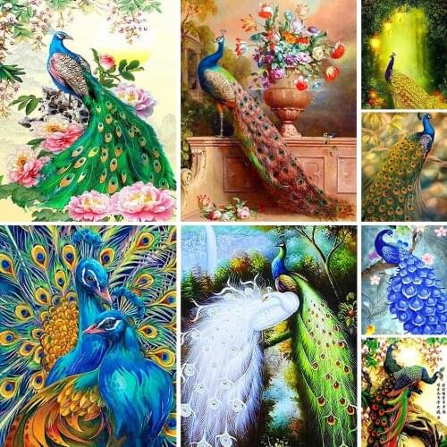 5D DIY Diamond Painting Animal Peacock Cross Stitch Kit Full Drill Square Round Embroidery Mosaic Picture of Rhinestones Decor