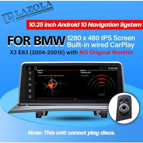 PLAZOLA Android 10 Car Multimedia Navigation GPS Player For BMW X3 E83 2004-2010 NO Original Monitor Wired CarPlay Stereo Audio