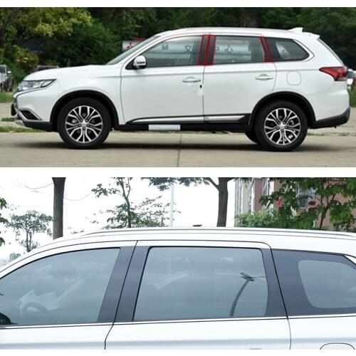 BC Window Decals Car Pillar Sticker For Mitsubishi Outlander Mirror Surface Anti Scratch Protectors Car Window Trim Accessories