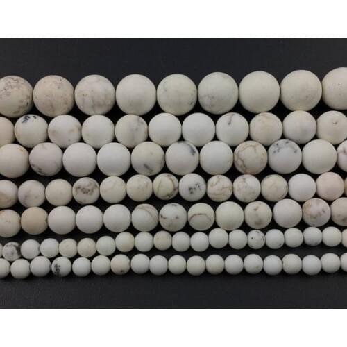 White Magnesite White Howlite Turquois e Beads,Matte Beads Howlite Frost Round Stone Beads 4mm 6mm 8mm 10m 12mm 15.5"/piece