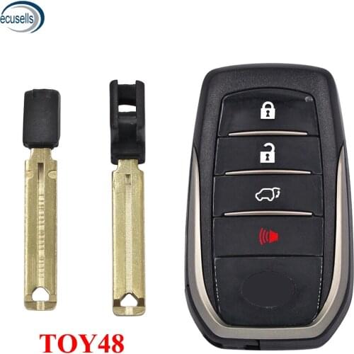 2/3/4 Buttons Remote Car Key Shell Case Cover For Toyota Fortuner Prado Camry Rav4 Highlander Crown TOY48 Uncut Blade