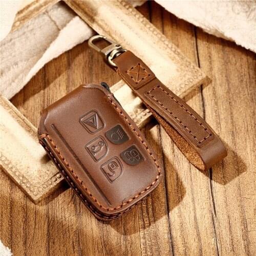 Leather Car Key Case Key Cover for Land Rover SPORT Freelander 2 DISCOVERY 4 Evoque Jaguar XE XJ XJL XF Car Accessories