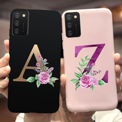 For Samsung Galaxy A03s Case SM-A037F Soft Silicone Cute Letters Back Cover For Samsung A03s A 03s A037F Phone Cases Full Bumper