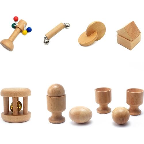 Baby & Toddler Toys Montessori Music & Sound Object Fitting Exercise Teething Wood Toy Natural Wood Non-Paint Baby 6-12 Month