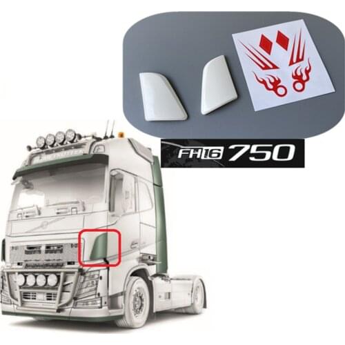 DIY Front Spoiler with Flame Sticker Decals for 1/14 Tamiya FH16 750 RC Tractor Modification Kits