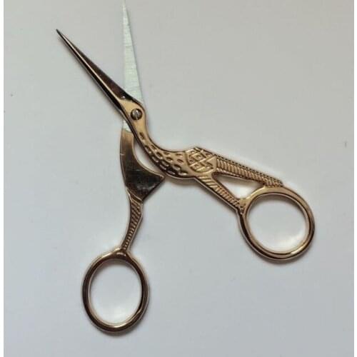 DHL shipping 50pcs lot wholesale bird shape golden handcraft antique scissors stainless steel vintage fabric sewing scissors