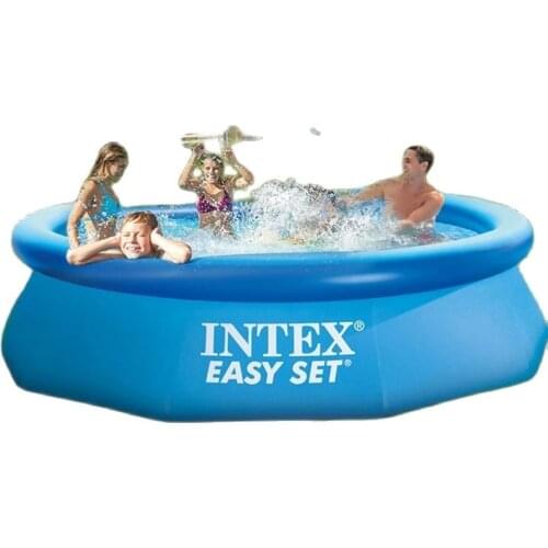 INTEX Round Inflatable Swimming Pool Set Pipe Rack Pond Large Family Adult Pools Childrens Play toys Pool blue Piscina