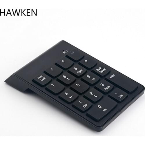 HAWKEN Digital Keyboard Bluetooth 2.4G Wireless 18 Key USB Number Pad for Laptop PC Notebook Desktop Portable Mini Number Keypad