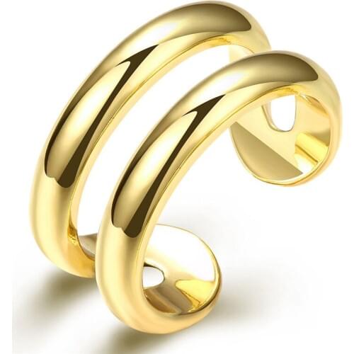 Plated gold ring opening fashion neutral style Simple wild jewelry high-quality global hot