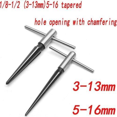 Taper Reamer 3-13mm&5-16mm Hand Metal Reamer Deburring Enlarge Pin Hole Handheld Reamer For Wood Metal Plastic Drilling Tools