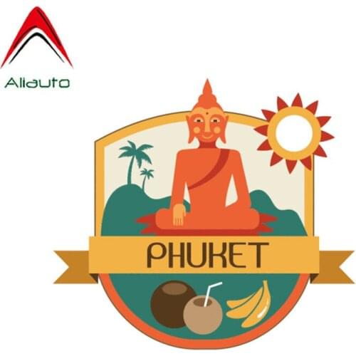 Aliauto Creative Motorcycle Car Sticker Phuket Thailand World City Travel Label Decoration Reflective Decal PVC,12cm*11cm