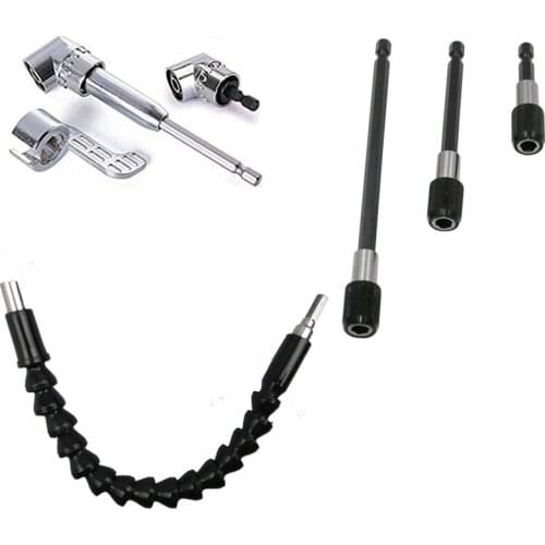 Multifunctional Ratchet Screwdriver Set with Electric Drill Tool Hexagonal Right Angle Screwdriver Bevel Bit Holder