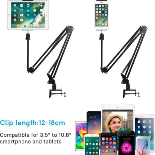 For IPad Pro AIR Samsung S5e 10.6 Inch Tablet Holder Stand Lazy Bed Desk Tablet Mount Support Cell Phone Bracket For Iphone X XS