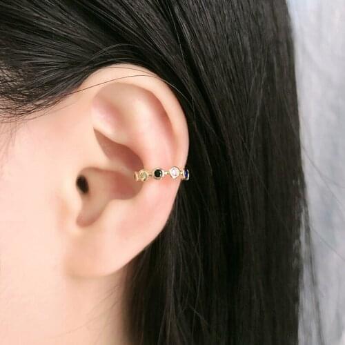 2019 New Gold Copper Colorful Round AAA Cubic Zirconia Clip Earrings Fashion Jewelry Wedding Party Gift Womens Fashion