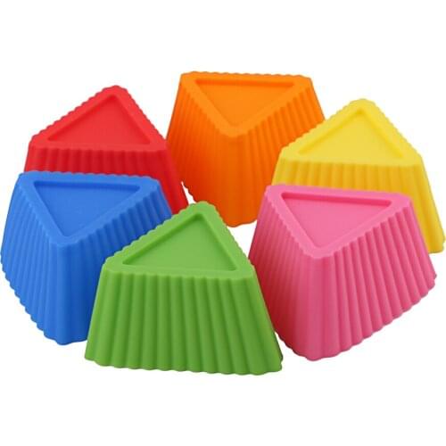New Silicone Cupcake Molds Food grade silicone Triangle Non-stick Baking Molds For jelly pudding candy cupcake kitchen tools