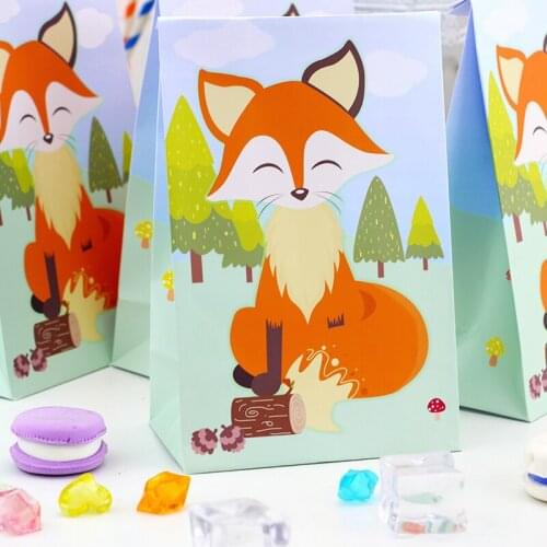 Woodland Animal Gift Boxes for Kids Birthday PartyWoodland Animal Treat Bags Candy Box Paper Candy Box Animal Decor