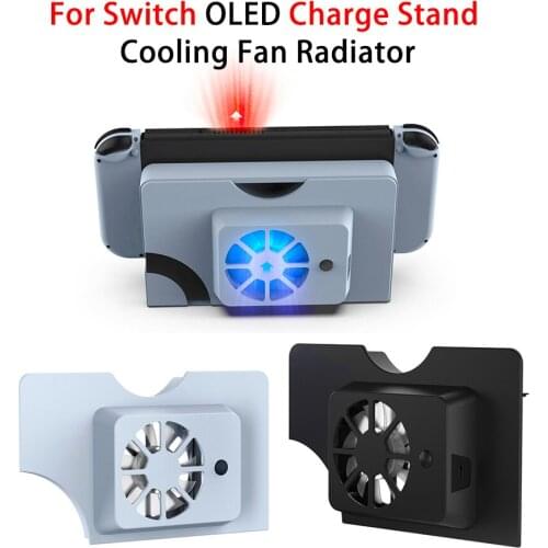 For Switch OLED Charge Stand Cooling Fan Radiator For OLED Version Charger Station With USB Type-C Cable