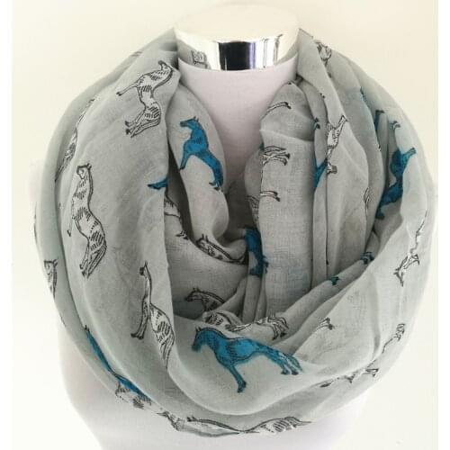 Free Shipping 2019 New Fashion Mini Horse Infinity Scarf Snood Running Horse Scarves new fashion women scarf lady neckerchief