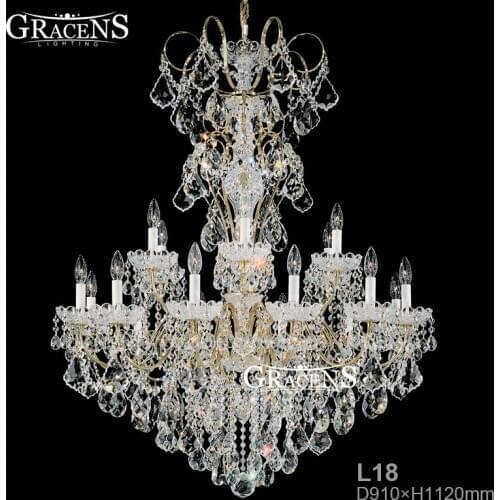 Modern Crystal Chandelier Light Fixture Clear K9 Crystal lustres de cristal Golden Long Stairs lamp living Room Foyer Candelabro