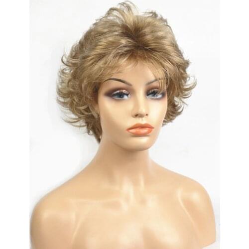 StrongBeauty Womens Synthetic Wigs golden Short Curly Hair Capless Natural Wigs