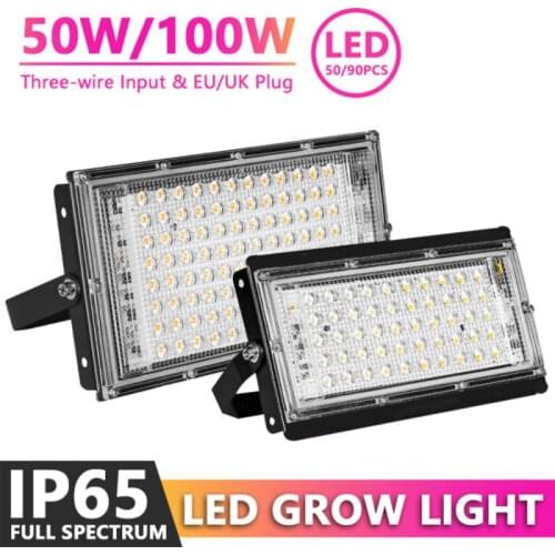 Led Grow Light Led Volledige Spectrum Lamp 50W/100W Led Plantaardige Licht Lamp Kassen Indoor Phyto Lamp Grow Tent Us Eu Uk Plug