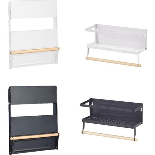 Tieyi Single Layer Fridge Shelf Household Magnet Shelf Kitchen Sundry Storage Rack Side Wall Hanging Rack