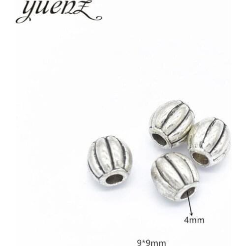 YuenZ 10pcs Antique Silver Color big hole Beads Spacers Beads Fit European Charm Jewelry Accessories DIY Findings R99