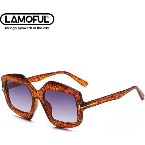 LAMOFUR Brand Polygo Frame Celebrity Street Shooting Sunglasses 2021 European American Irregular Sunglasses for Women 9096