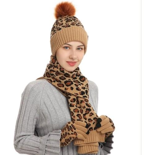 Winter knitted Beanies Hat Scarf Telefingers Glove Set Men Thickened Skullies Beanie Colour Mixture Bonnet Pompom Cap Riding Set