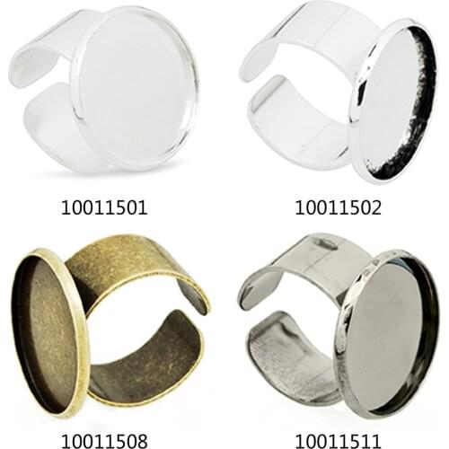 20mm round adjustable Ring blank Setting With bezel,ring blanks,fit 20mm cabochon,Sold 10pcs/lot-100115