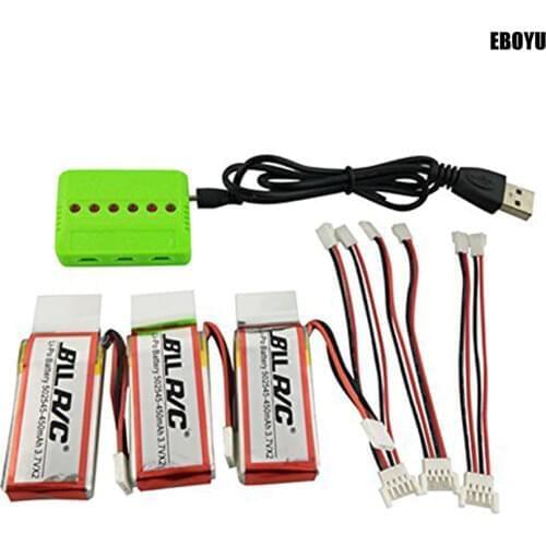 3pcs 7.4V 450mah Lipo Battery+ 1 to 6 Balance Charger for Udi U818A WIFI FPV U845 U919 U919A U945A WiFi RC Quadcopter Drone